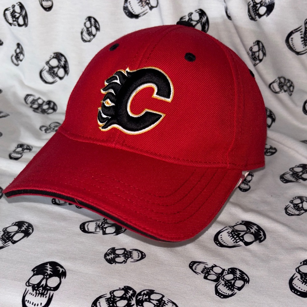 American Needle Calgary Flames Red Cap with Embroidered Logo